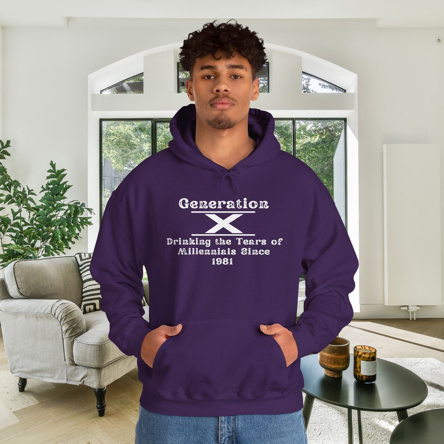 Generation X Drinking The Tears of Millennials Since 1981 Heavy Blend™ Hooded Sweatshirt