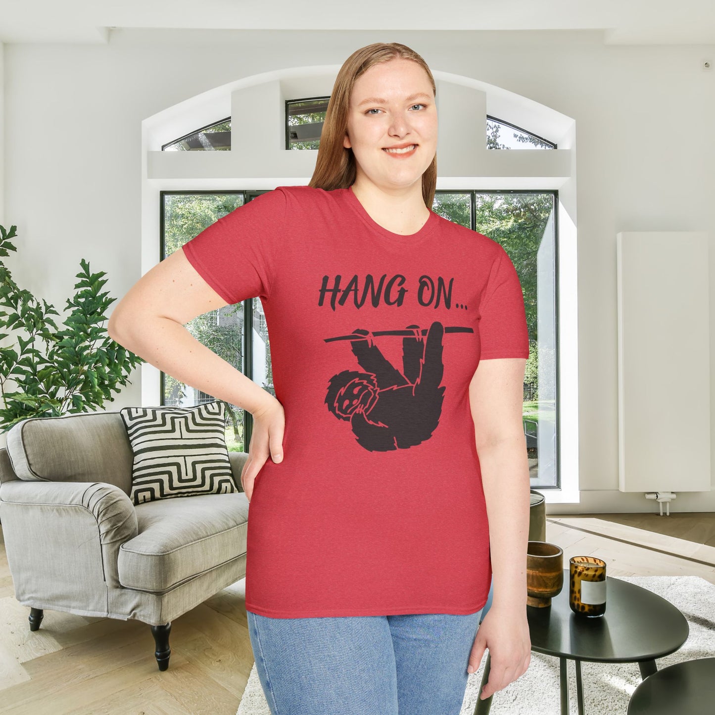 Hang On (Sloth) Adult T-shirt