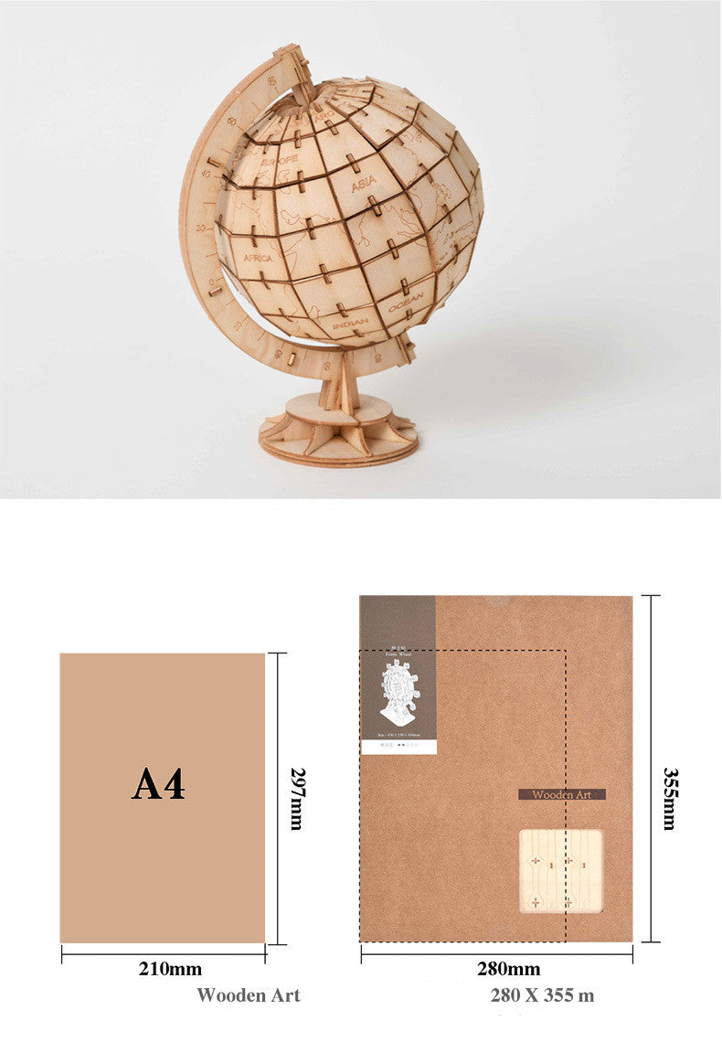 World Globe Wooden Model DIY