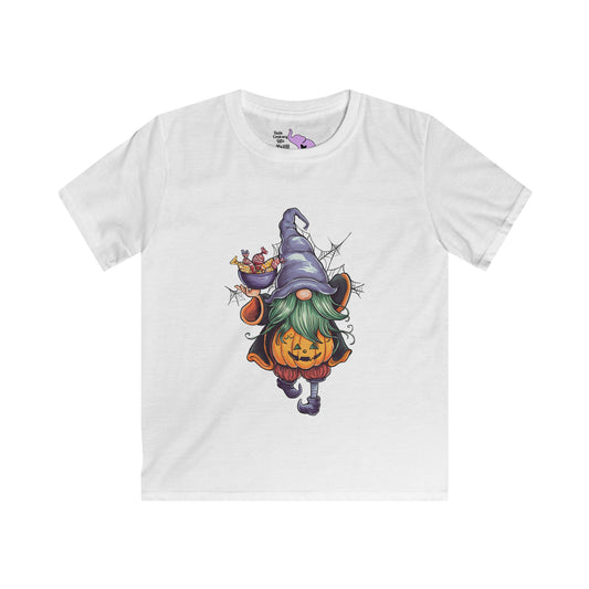Cute Halloween Gnome Youth Softstyle Tee