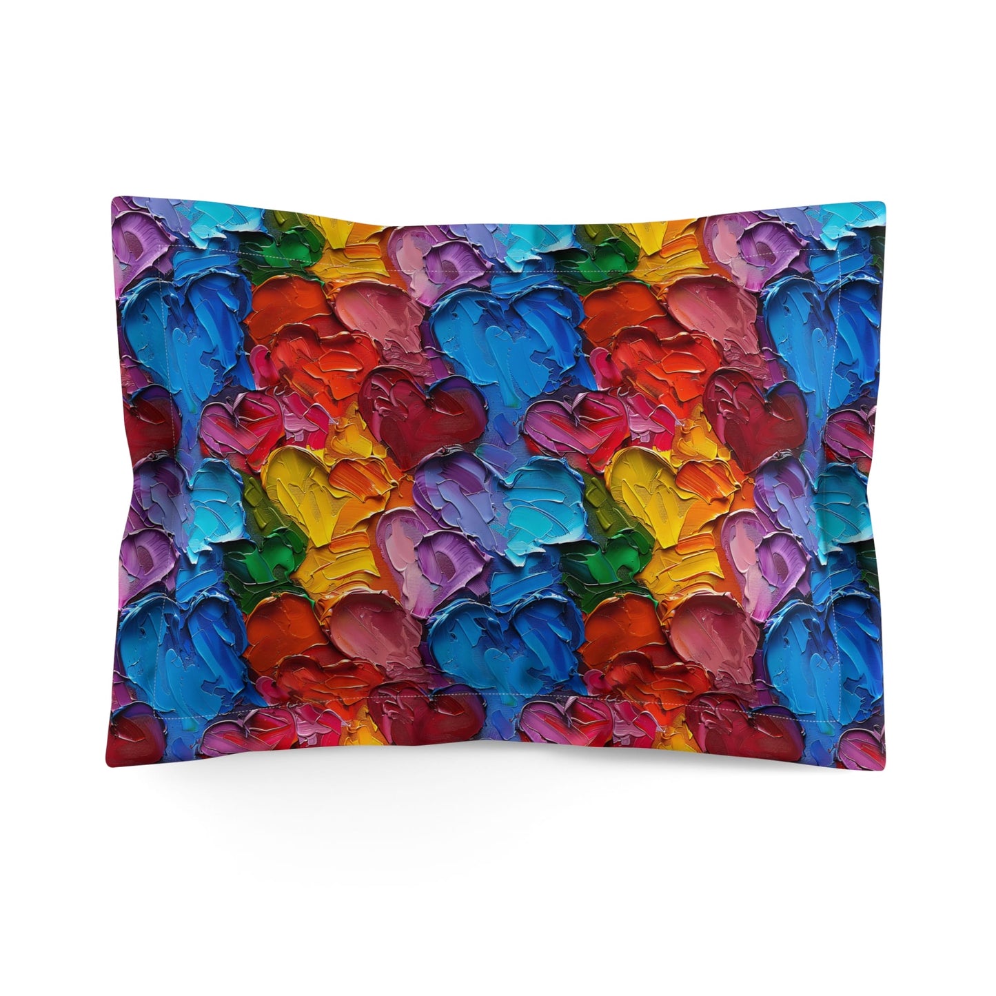Palette Knife Hearts Pillow Sham