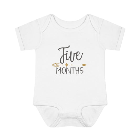 Golden Arrow Milestone Baby Bodysuit-Five Months