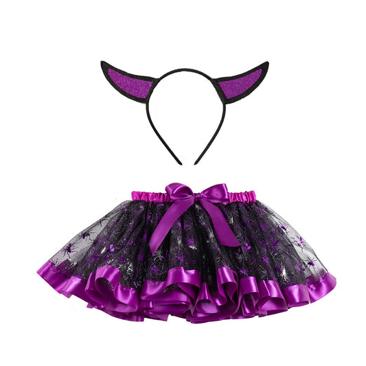 Children's Colorful Halloween Skirts w/Matching Headband