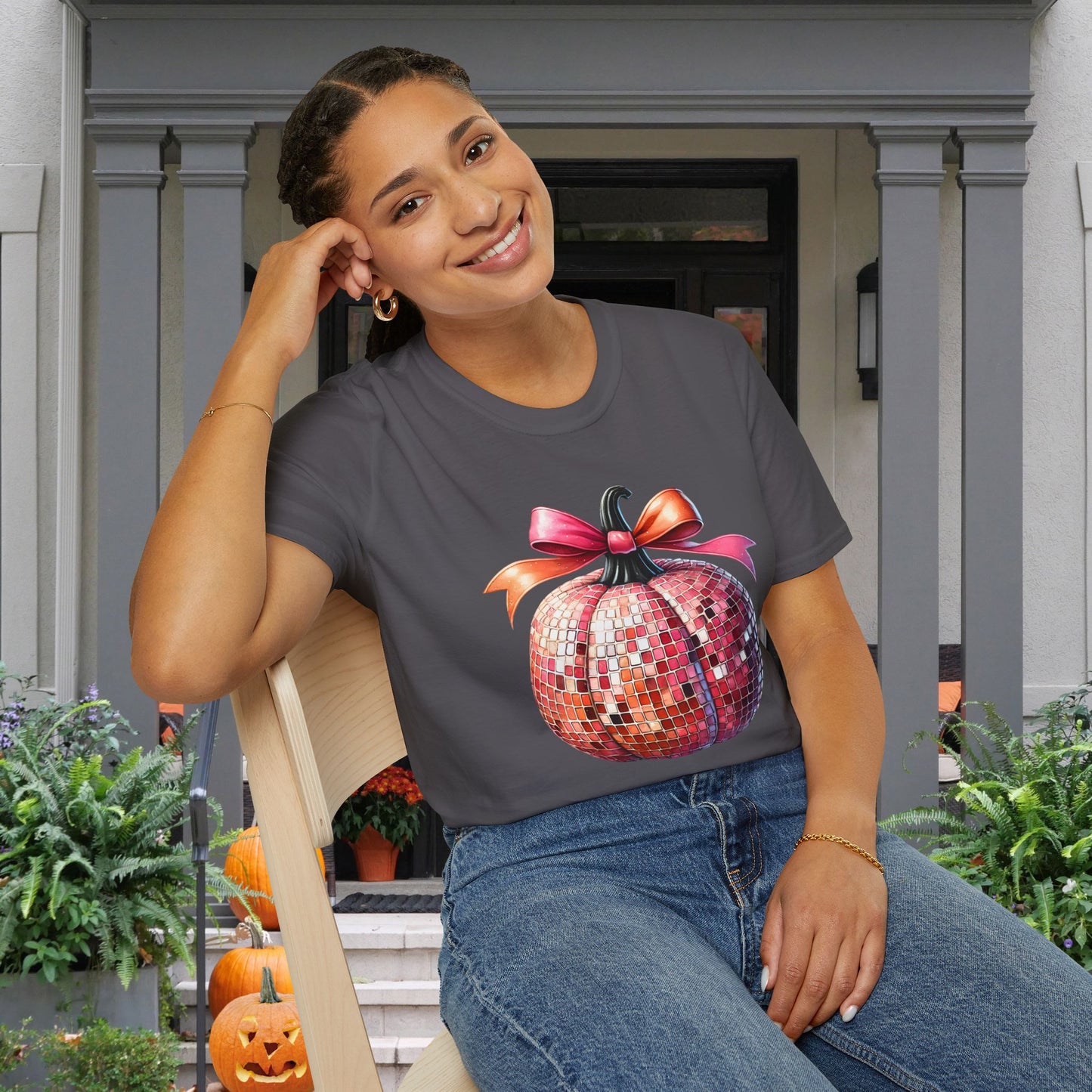 Disco Pumpkin Adult T-shirt