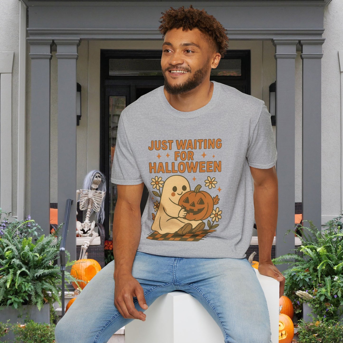 Just Waiting For Halloween Adult T-shirt