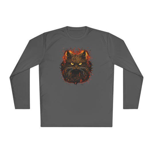 Creepy Black Cat Adult Long Sleeve Tee