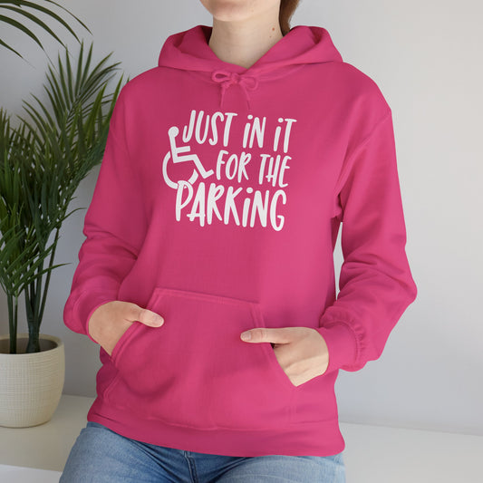 Just In It For The Parking (Wheelchair User) Heavy Blend™ Hooded Sweatshirt