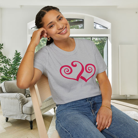 Double Hearts Adult T-shirt