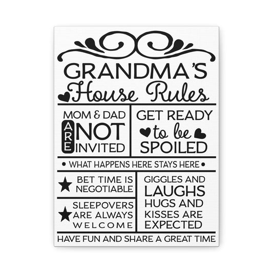 Grandma's House Rules Canvas Art