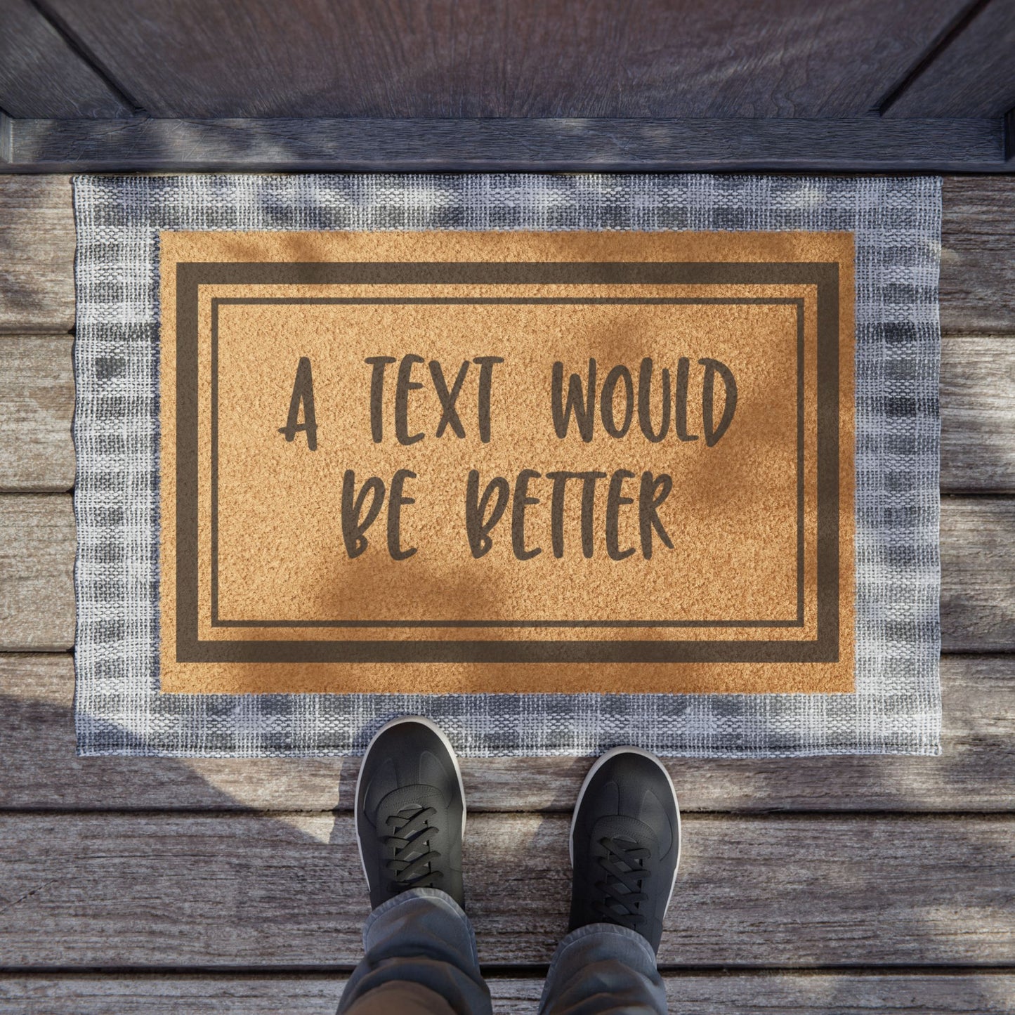 A Text Would Be Better Coconut Fiber Doormat