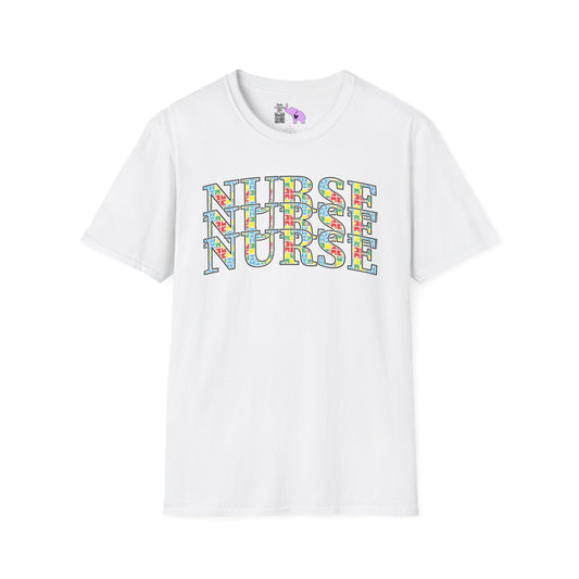 Nurse Puzzle Letters Typography Adult T-shirt