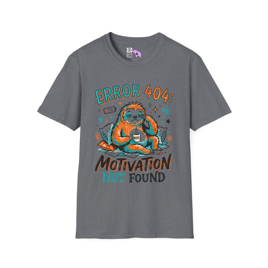 Error 404 Motivation Not Found (Sloth) Adult T-shirt