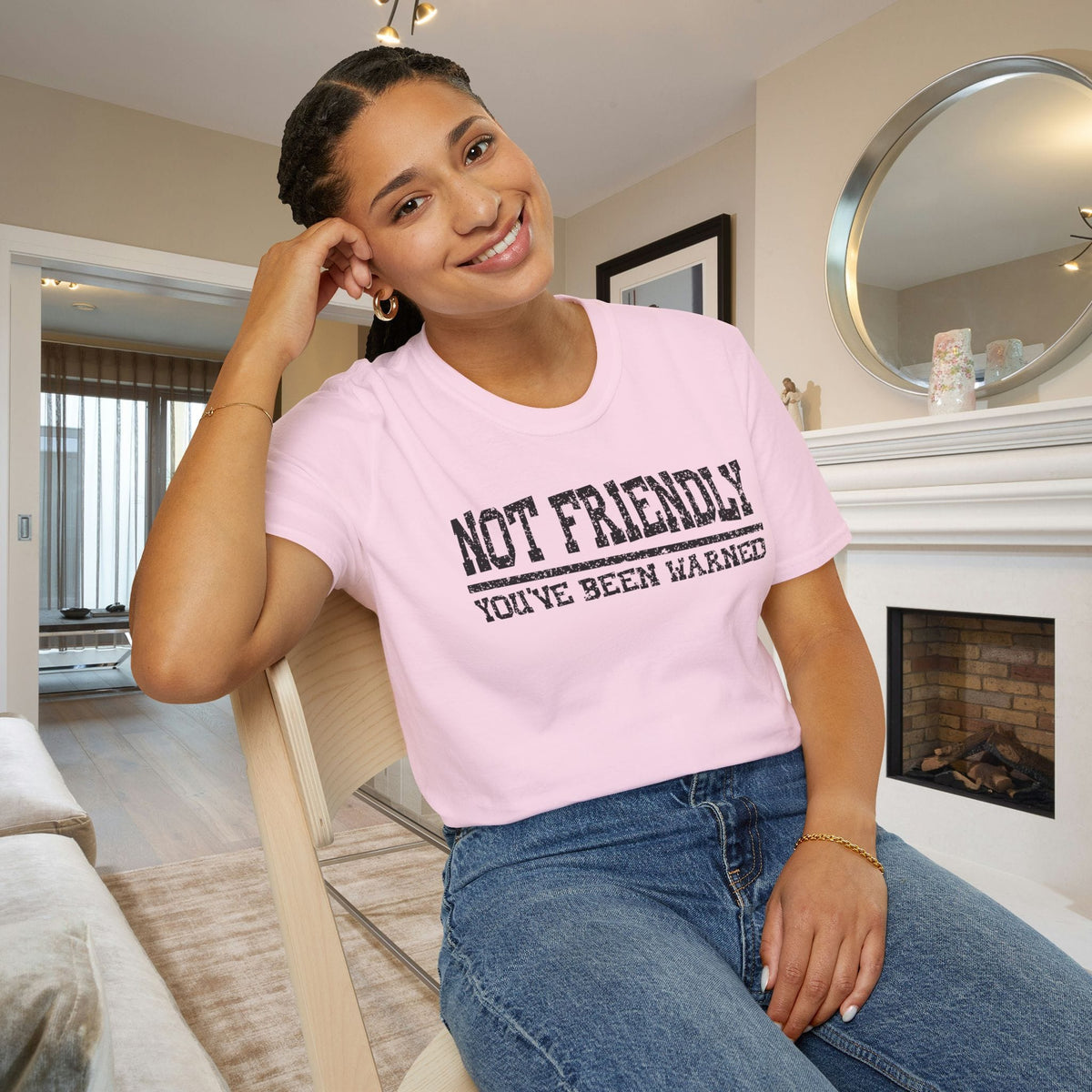 Not Friendly You've Been Warned Adult T-shirt
