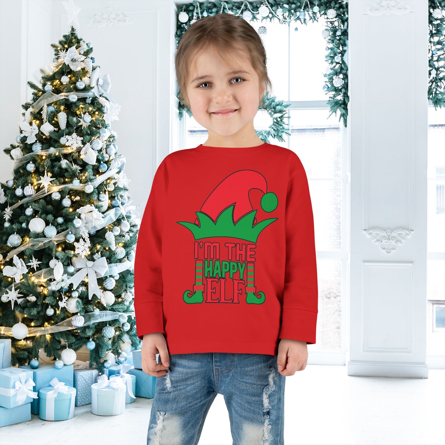I'm The Happy Elf Toddler Long Sleeve Tee
