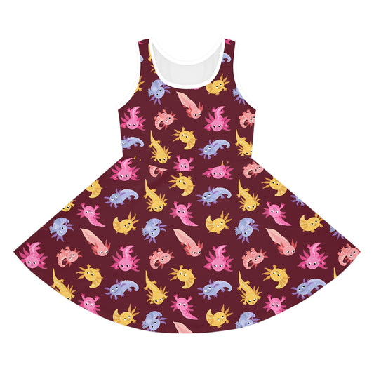 Crimson Axolotls Girls' Sleeveless Sundress