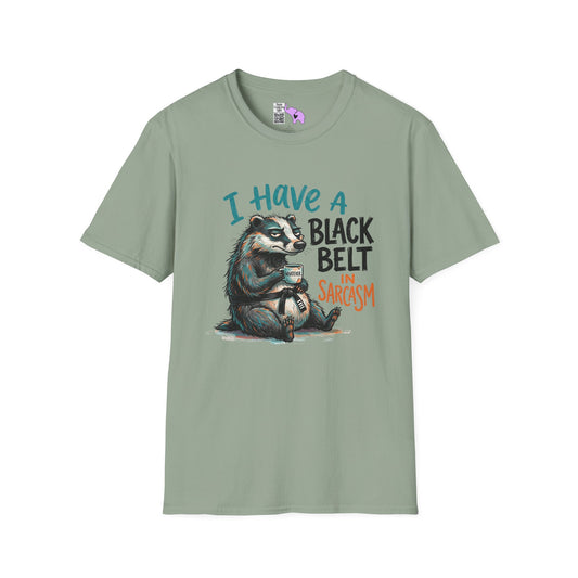 ""I Have A Black Belt in Sarcasm (Badger) Adult T-shirt