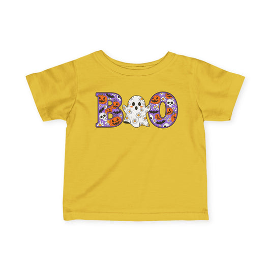 Cute Floral Boo w/Ghost Infant Soft T-Shirt