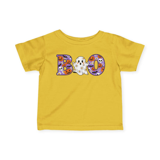 Cute Floral Boo w/Ghost Infant Soft T-Shirt