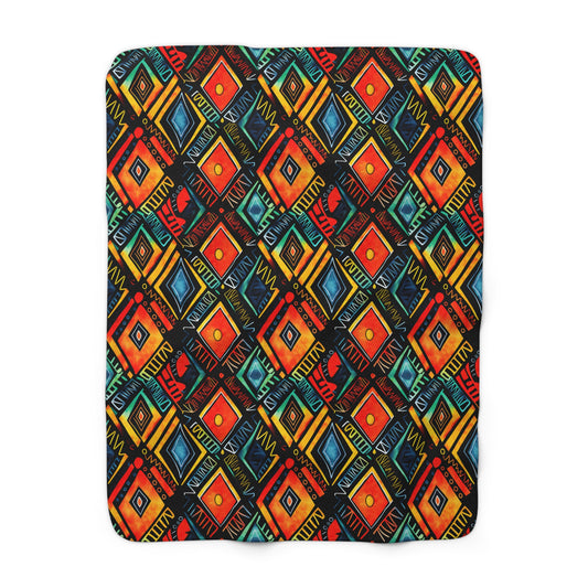 Abundance Rhythm Sherpa Fleece Blanket