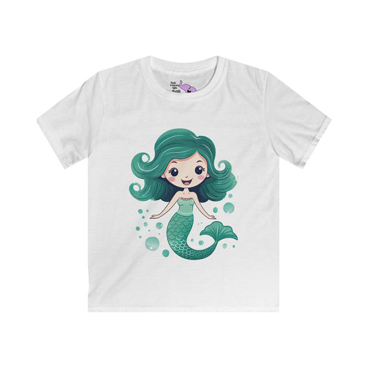 Teal Mermaid Kids Softstyle Tee