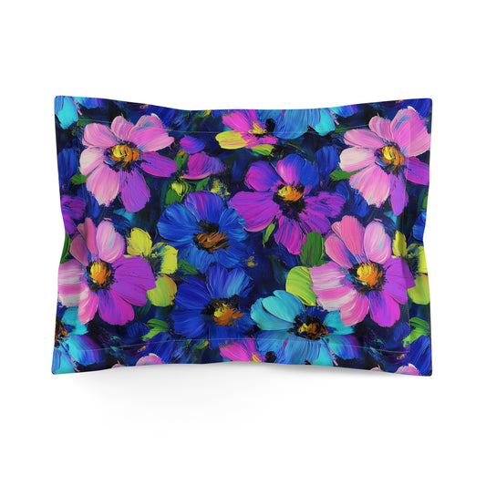 Watercolor Daisies Microfiber Pillow Sham