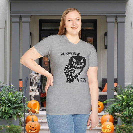 Pumpkin Halloween Vibes Adult T-shirt