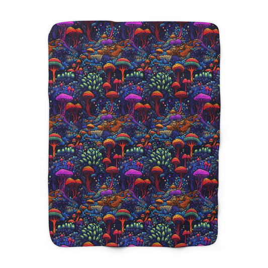 Trippy Mushrooms Fleece Blanket