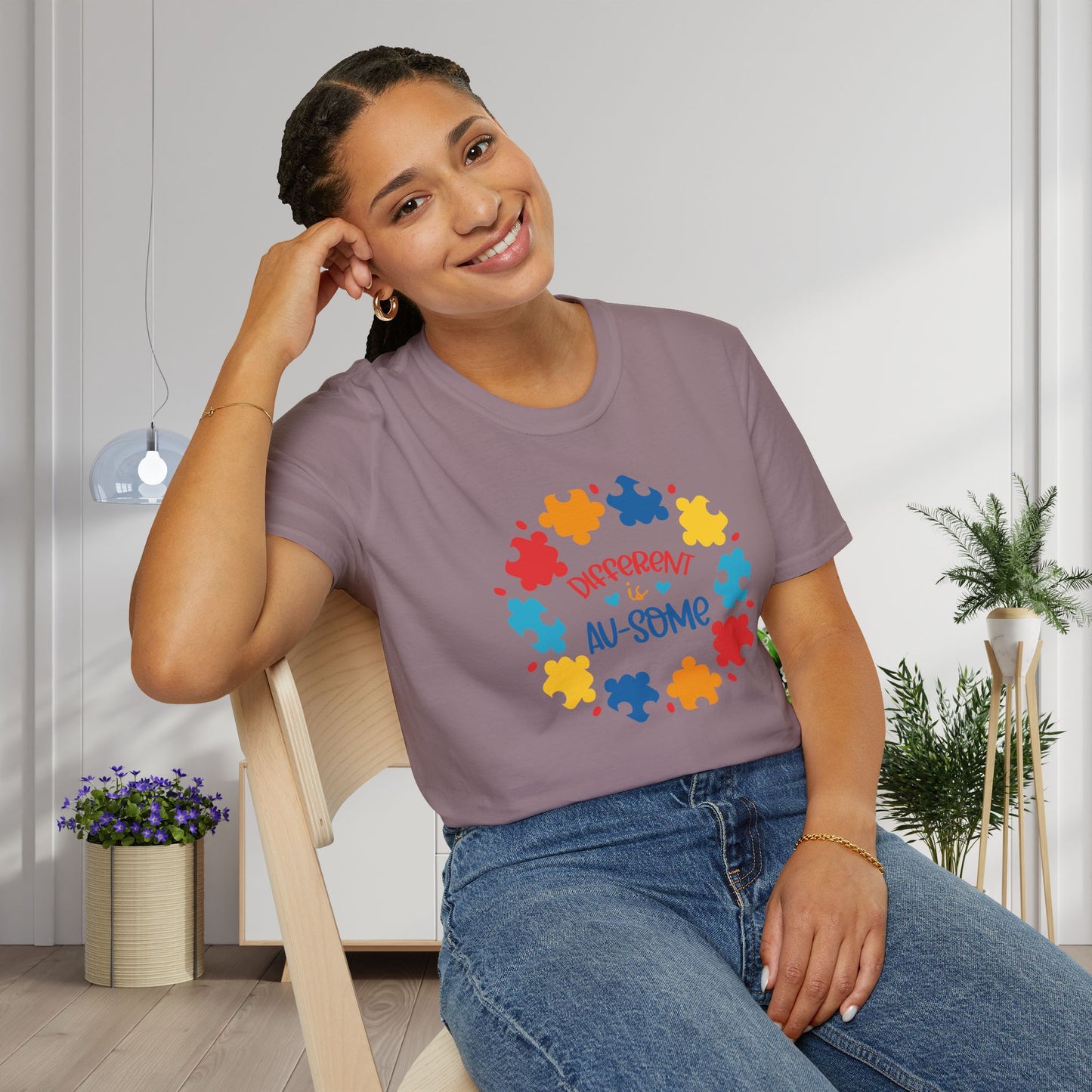 Different Is Awesome Autism Awarness Adult T-shirt