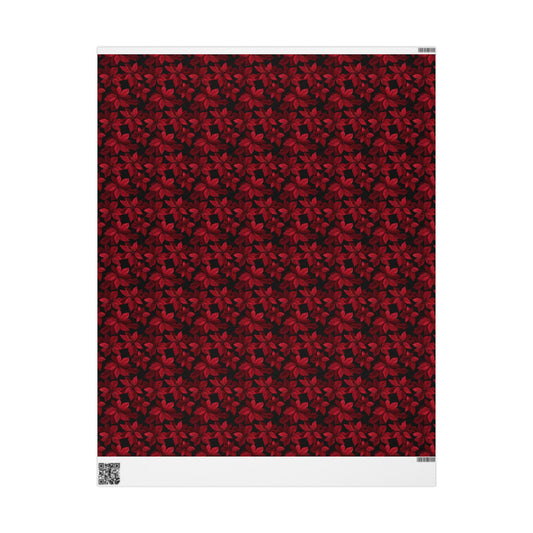 Midnight Poinsettia Garden Wrapping Paper