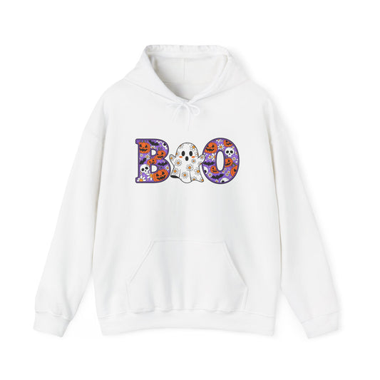 Cute Floral Boo w/Ghost Heavy Blend™ Hooded Sweatshirt