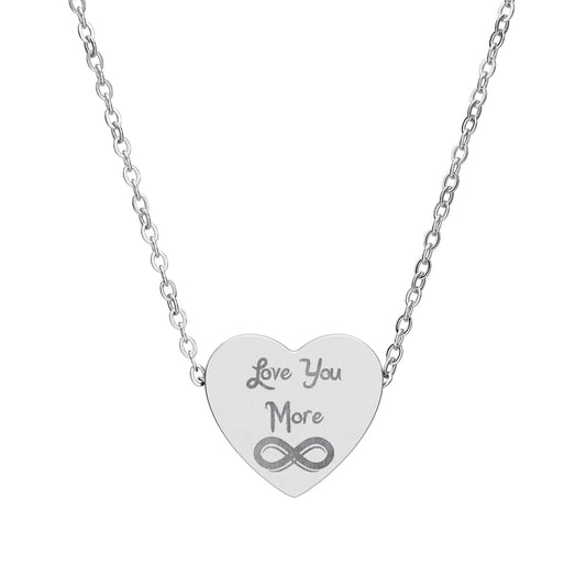 Layered Infinity Personalized Engraved Heart Necklace