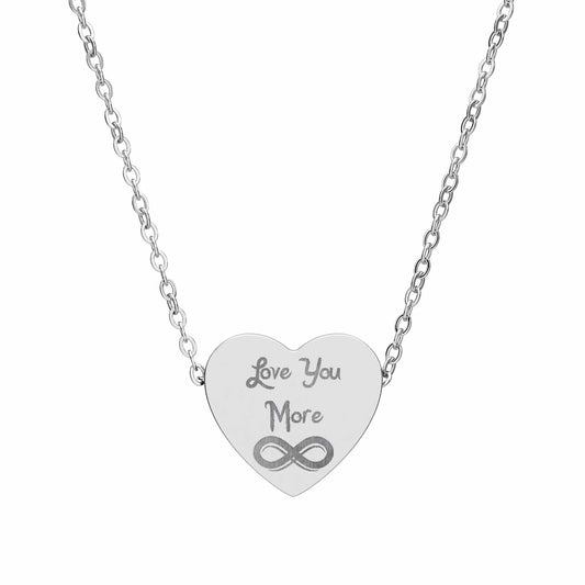 Layered Infinity Personalized Engraved Heart Necklace
