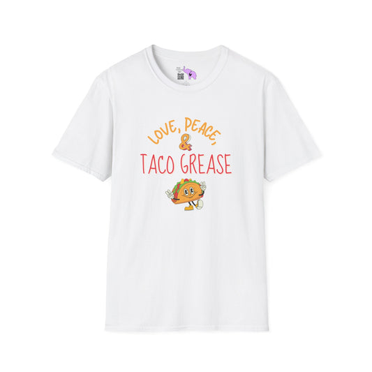 Love, Peace, & Taco Grease Adult T-shirt
