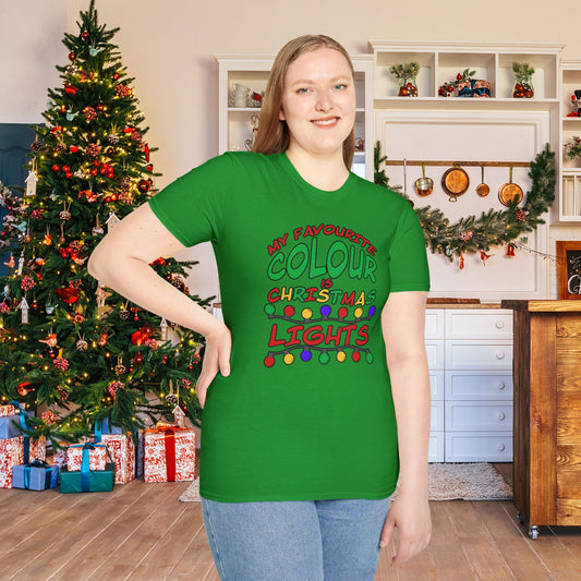 My Favourite Colour Is Christmas Lights Adult T-shirt