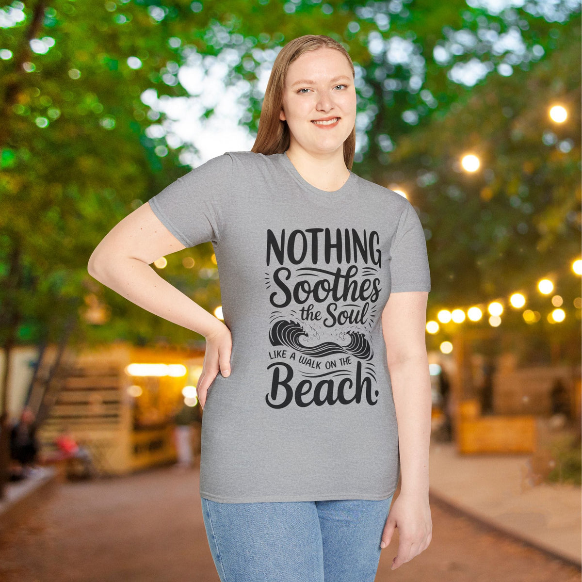 Nothing Soothes the Soul Like A Walk on the Beach Adult T-shirt
