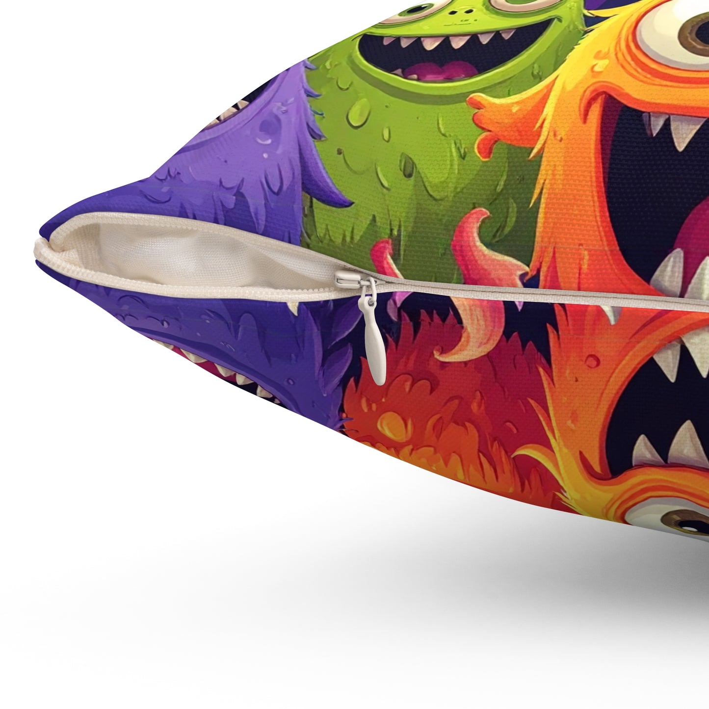 Happy Little Monsters Throw Pillow