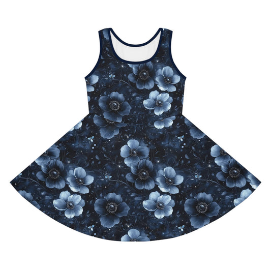 Midnight Blossoms Girls' Sleeveless Sundress