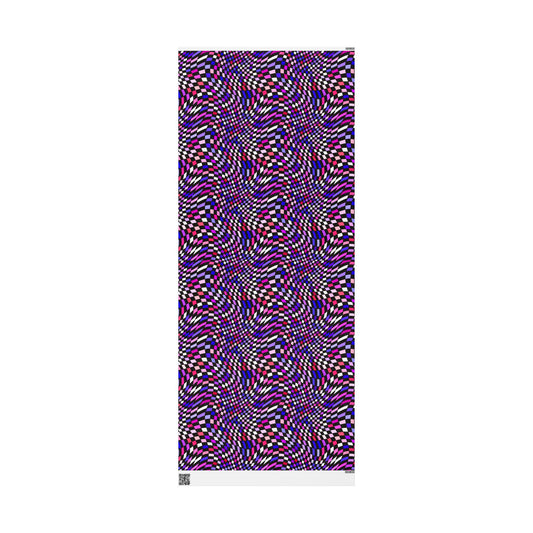 Warped Purple Checkered Wrapping Paper