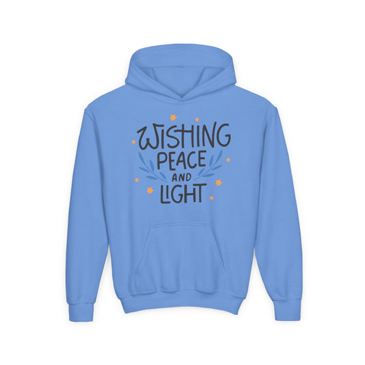 Hanukkah Wishing Peace & Light 3 Youth Hoodie
