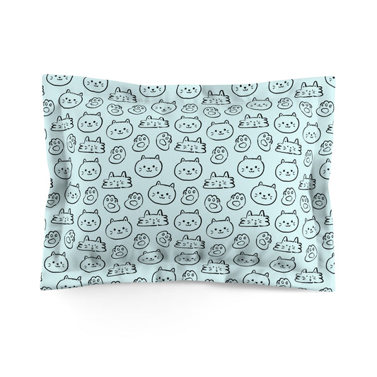 Cat Lovers Microfiber Pillow Sham