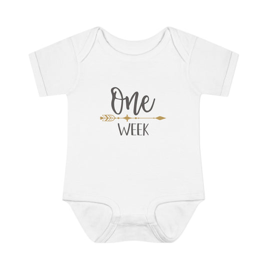 Golden Arrow Milestone Baby Bodysuit-One Week