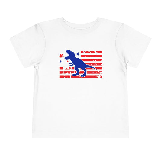 Distressed Patriotic T-Rex Toddler Tee