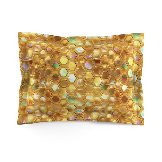 Golden Prism Grid Microfiber Pillow Sham