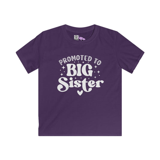 Promoted to Big Sister Youth Softstyle Tee