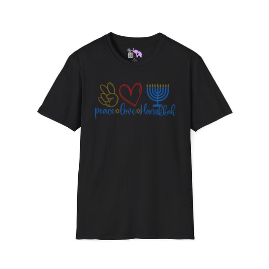 Peace Love Hanukkah Adult T-shirt