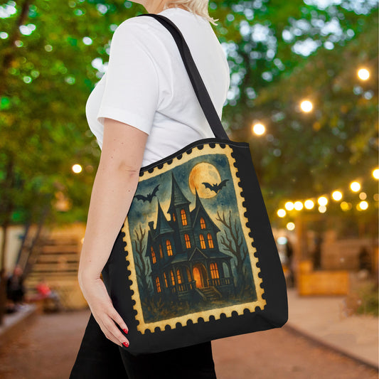 Haunted House Canvas Tote Bag