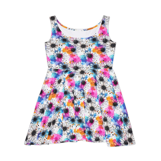 Watercolor Daisy Dream Women's Skater Dress