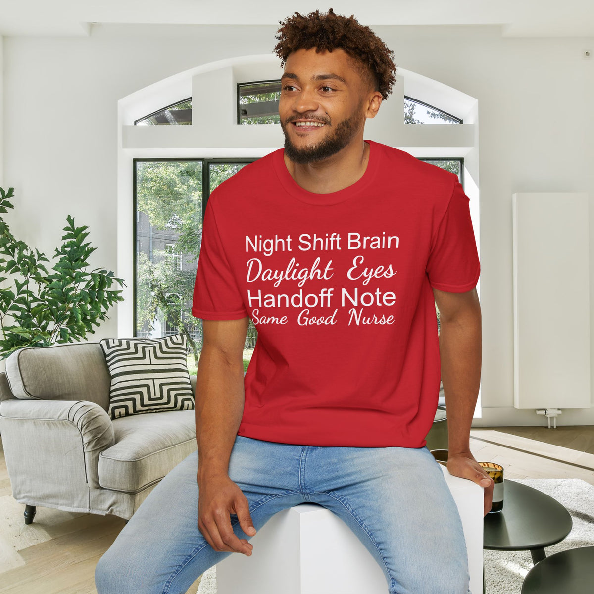 Night Shift Brain Daylight Eyes Handoff Note Same Good Nurse Adult T-shirt