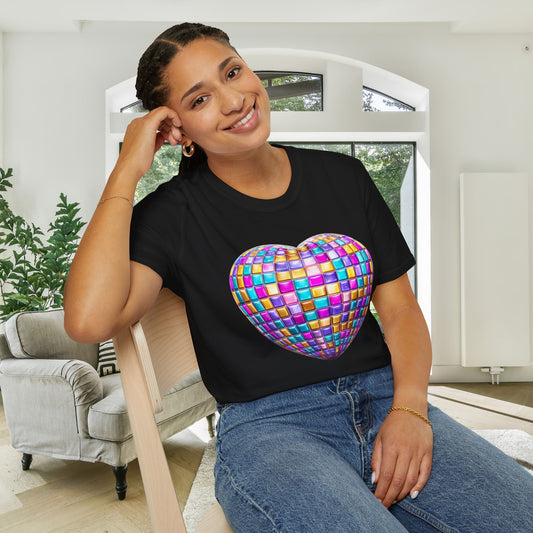 Heart in Blocks Adult T-shirt