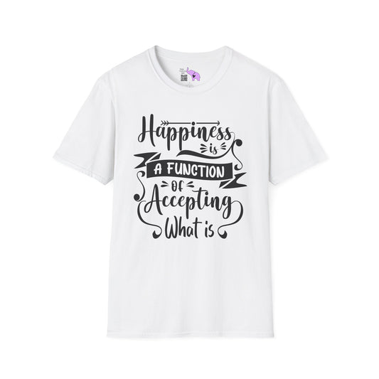 Happiness is a Function of Accepting What Is Adult T-shirt
